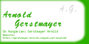 arnold gerstmayer business card